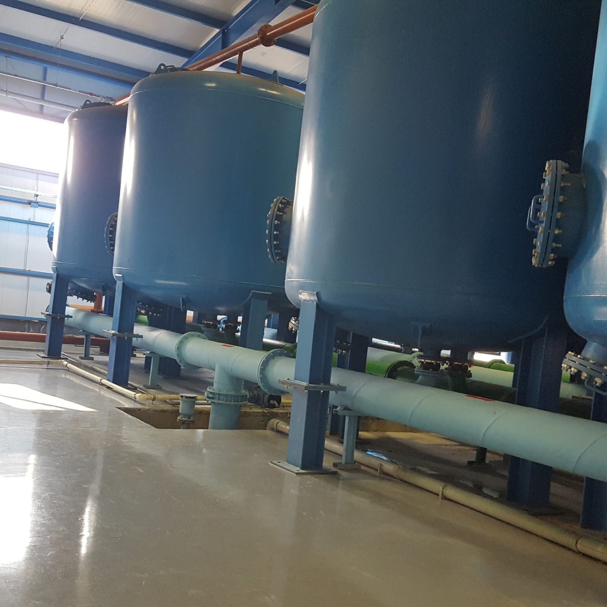 Construction of water reservoir and distribution network in Mingachevir